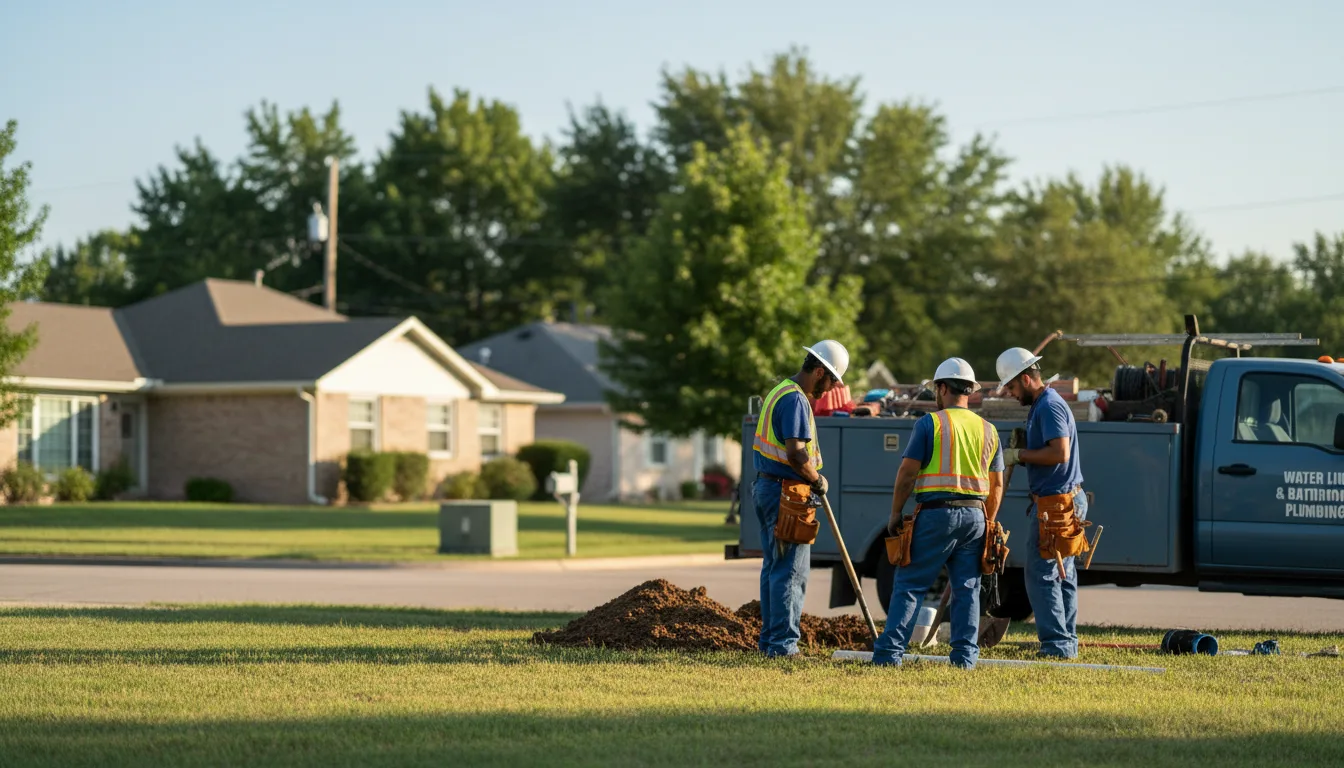 Residential water line and bathroom plumbing service in Gilbert, AR